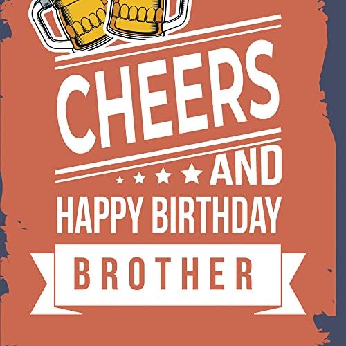 Saúde e feliz aniversário, irmão, irmão | Feito na América | Ecológico | Cartão grosso com envelope premium 5in x 7,75in