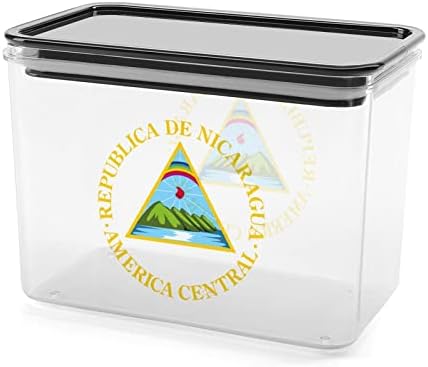 Caixa de armazenamento de bandeira da Nicarágua Caixas de recipientes de organizador de alimentos plásticos com tampa para cozinha