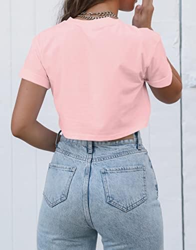 Revetro feminino de manga curta Tops básicos de pescoço redondo camisetas de verão
