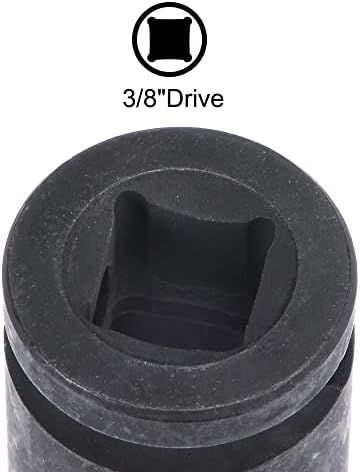 UXCELL 3/8 Drive por 15mm de impacto de 6 pontos de soquete raso, tamanhos métricos CR-MO 2 pcs