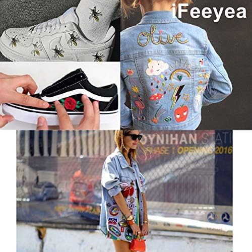 Ifeeyea 20pcs Patches slogan bordados patch, patch Applique Sassed tamanho para mochilas, roupas, jaquetas