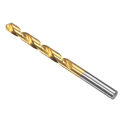 UXCELL High Speed ​​Speed ​​Aço reto Twist Drill Drill Bit Totalmente revestido de titânio de 7,9 mm Diâmetro de broca 117 mm Comprimento