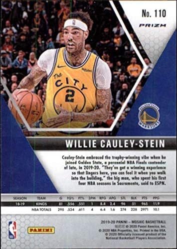 2019-20 Panini Mosaic Silver #110 Willie Cauley-Stein Golden State Warriors NBA Basketball Trading Card