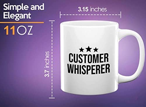 Flairy Land Atendimento ao cliente Caneca de café 11oz White - Whisperer de cliente - Presentes de atendimento ao cliente