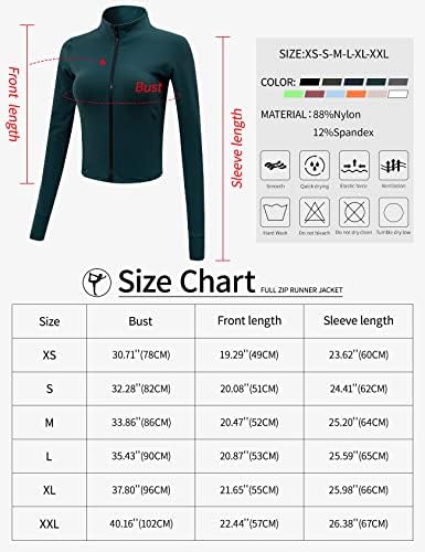 Gihuo Full's Athletic Full Zip Lightweight Jacket com orifícios de polegar