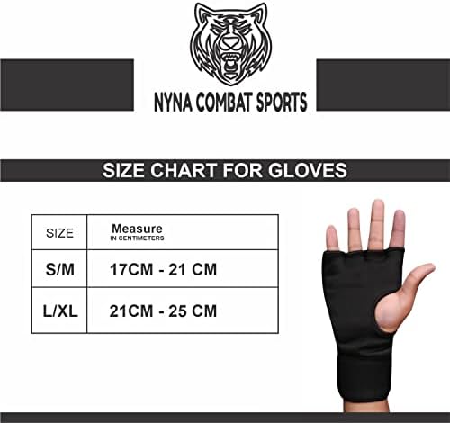 Nyna Combate Boxe Praços de mão, luvas internas acolchoadas para homens, 36 polegadas de proteção elástica de pulseira