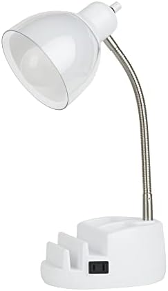 Urban Shop Multi-Purposizer Organizer Task Lamp com tomada AC, White