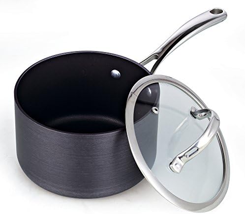 Cozinha a panela antiaderente anodizada padrão de 3 litros com tampa, preto, NC-00342