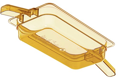 Carlisle Foodservice Products 30860HH13 StorPlus Alto Food Pan com 2 alças, 2,5 de profundidade, terceiro tamanho, âmbar, 1/3