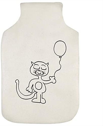 Azeeda 'gato com um balão' tampa de garrafa de água quente