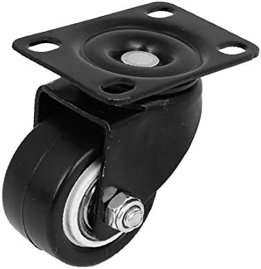 X-Dree 38mm 1,5 polegada DIA Placa superior Roda universal roda giratória universal Roda preta (38mm 1.5 Pulgadas dia placa Superior