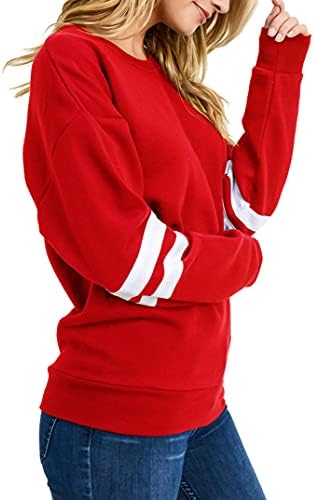 Kevmids Sorto de Selta Feminina Crewneck de Manga Longa Pescoço de Crewover fofo Casual Sweetshirts Tútos de Tunic