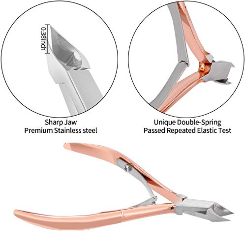 Aparador de cutículas com pusher e cortador de cutículas, Yinyin Cutticle Remover Cutter Clippers Clippers Durable Pedicure Manicure Tools para unhas e unhas dos pés…