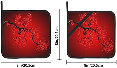 Conjunto de suporte para maconha de flor de cerejeira vermelha, suporte de calor resistente ao calor 2, usado para cozinhar churrasco de microondas e assar