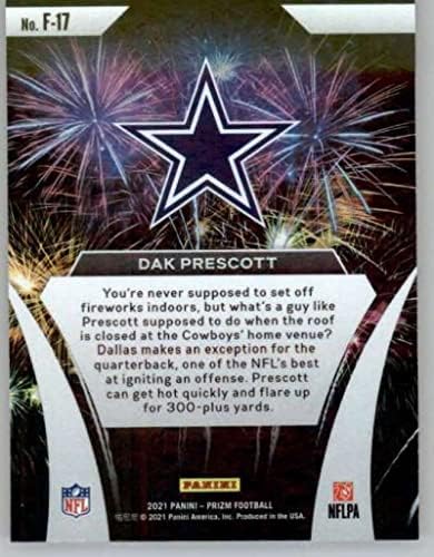 2021 Panini Prizm Fireworks 17 Dak Prescott Dallas Cowboys NFL Football Trading Card