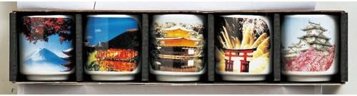 せ ともの 本 舗 舗 Japão Photo Photo Paisagem Japanesa Mini Copo Conjunto, 1,7 x 1,8 polegadas, Asakusa, lembrança, lembrança japonesa,