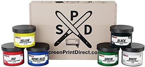 Kit de tinta de impressão padrão de tela padrão Rapid Cure® - 6 tinta de plastisol colorida para tecido de serigrafia - cura