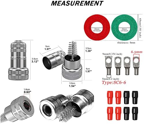 2PCS Conectores de terminal da bateria, terminais de bateria de carro negativo de 4 vias, conector de fixador de fixação de fixação