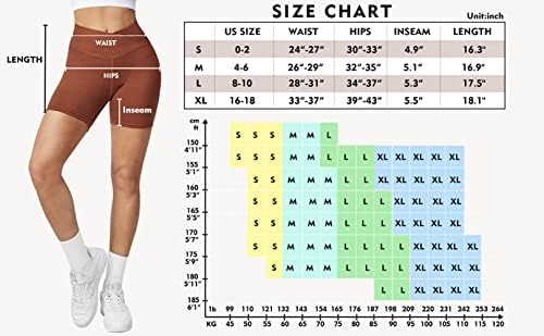 A Agroste Women Women Cross Workout Shorts com bolsos de 5 Scrunch Butt Shorts Booty High Saly Yoga Biker Short