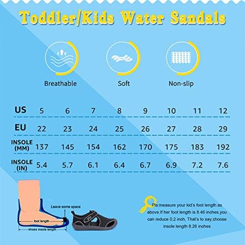 Sapatos de água para meninos do stq meninos deslizamentos rápidos em sandálias de piscina de praia