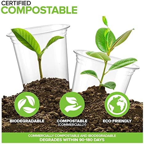 Faça a sua casa 16 onças de cled cups compostáveis ​​com base na planta biodegradável sem copo de festa ecológica plástico,