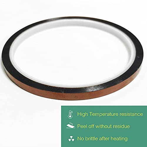 Fita resistente ao calor A para sublimação, sem resíduos 2 rolos 10mmx33m 108 pés, transferência de calor fita de alta temperatura