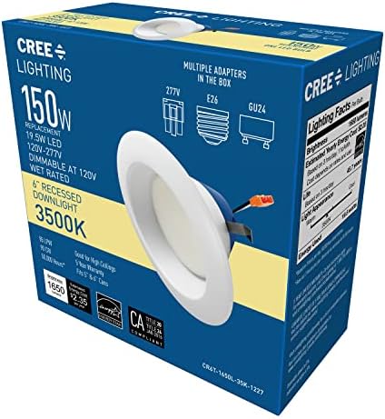 Cree Lighting Pro Série CR6T Led Downlight, 1650 Lumens, 3500k Warm White, 1-Pack