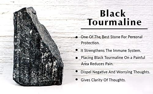 BlueQueen 750gm Natural Black Tourmaline Bulk Rough Raw Stones para boas vibrações, cristais de cura