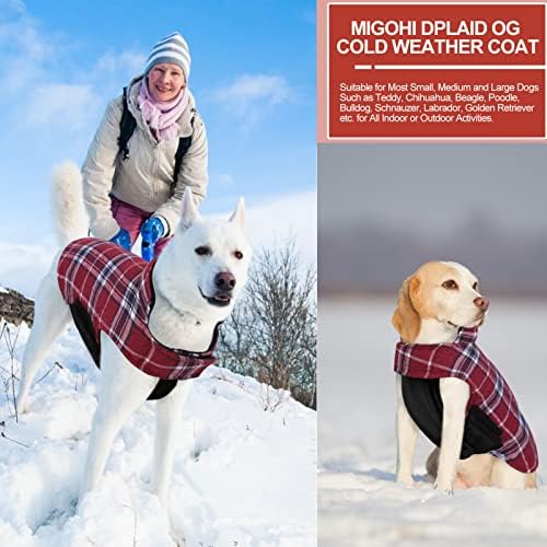 Jaquetas de cachorro Migohi para casaco de cachorro reversível à prova de vento no inverno para clima frio em estilo