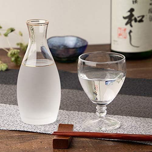 Toyo Sasaki Glass SQ-06203-JAN VIDRO FOLO AUTO, 3,1 FL OZ, Gurasu de saquê fria especial, Junmai Sake, Made in Japan, lava-louças, conjunto de 3