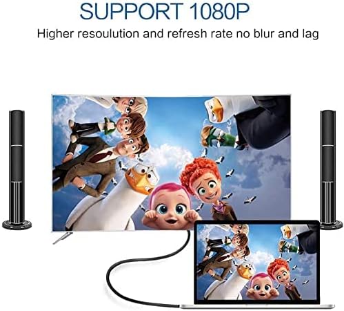 QGEEM USB C A adaptador de cabo DVI, 4K@30Hz Thunderbolt 3 a DVI 10ft USB 3.1 Tipo C para DVI Cabo, compatível com MacBook