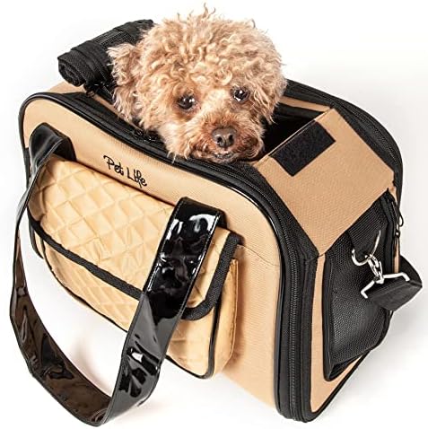 Pet Life Mystique Fashion Airline Aprovado portador de animais - transportadora de cães de companhia aérea com bolsa frontal e