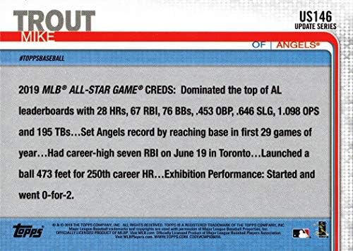 2019 Topps Atualize US146 Mike Trout Baseball Card - All -Star Game