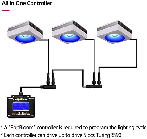 Popbloom 2 x RS90 Programa de luz de aquário LED Recife leve tanque de aquário de água salgada Recife de coral cultivando água marinha