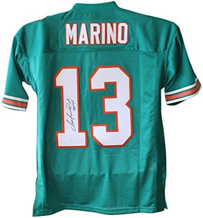 Dan Marino assinou Miami Dolphins Teal L 44 Mitchell & Ness Jersey JSA 34495 - Jerseys da NFL autografada