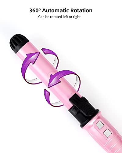 Maikcq 1,25 polegadas girando o curling Iron profissional de dupla tensão dupla Tourmaline Ceramic Hairler com LCD