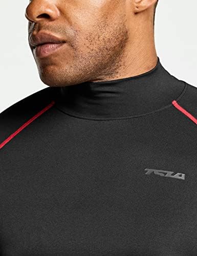 TSLA 1 ou 3 Pack Men's UPF 50+ Mock Mock Slave Cirtas de compressão, camisa de treino atlético, guarda de erupção cutânea de esportes aquáticos