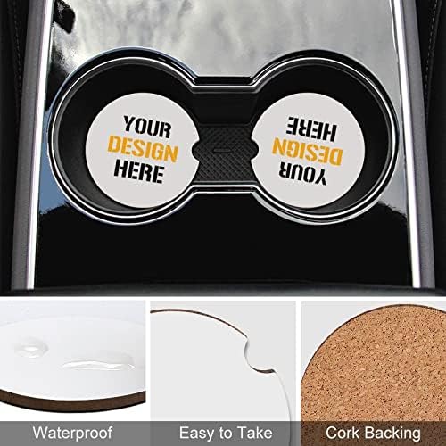 Coasters de carros personalizados com text de foto de logotipo, montanha -russa personalizada Skid Skid à prova de umidade Bacteriostato
