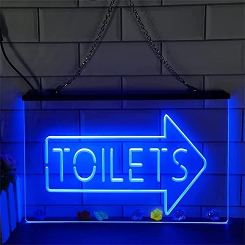 DVTEL banheiros de seta Sinal de néon Modelagem LED LEITAS LUMAS LENTAS LUMINAS SIGNA PAINEL DE ACRYLIC Luz decorativa, 60x40cm