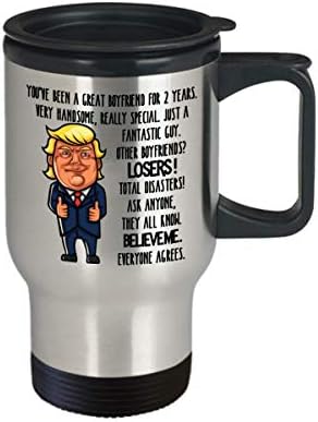 Trump 2º aniversário de viagem Caneca para o namorado Você foi um ótimo namorado por dois anos