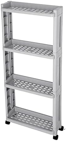 Rack de armazenamento de cozinha grossa para mercadorias Pratações laterais de geladeira removíveis com rodas Organizador do organizador