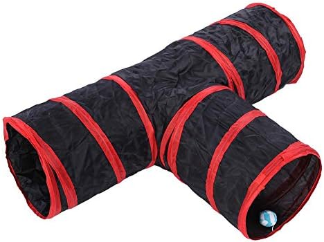 Túnel de gato de estimação, 4 cores dobráveis ​​3 vias Tunnel Tunnel Toy Toy Indoor Outdoor Pet Interactive Training Toy