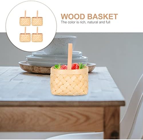 Alipis mini cestas de tecido com alças, 4pcs miniaturas cestas de flores de cesta de cesto pequeno cesto minúsculo cestas