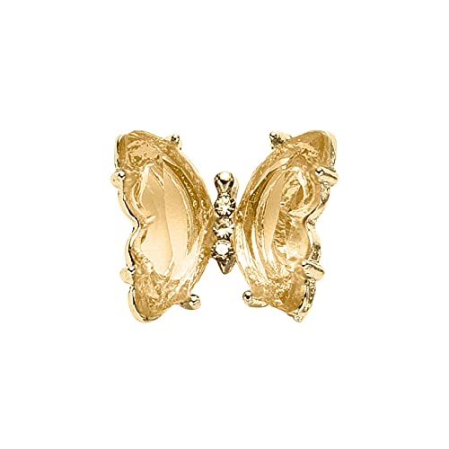 Zitiany Elegante Butterfly Nail Art Gold Alloy com strass de cristal decoração de unhas para mulheres meninas