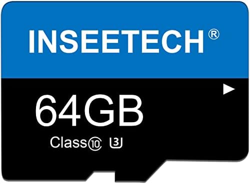 Cartão de memória TF 64 GB, cartão SD INSEETECH, Classe 10, U3, cartão TF de alta velocidade projetado para gravação de
