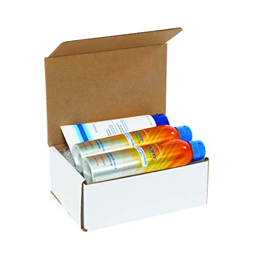 Caixas de correspondência de papelão corrugado Aviditi White, 6 x 5 x 4 polegadas, pacote de 50, à prova de esmagamento, para