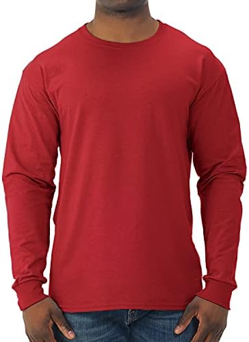 Jerzees Men's Dri-Power Cotton Blend Manga Longa camisetas, wicking de umidade, proteção de odor, UPF 30+, tamanhos S-3x