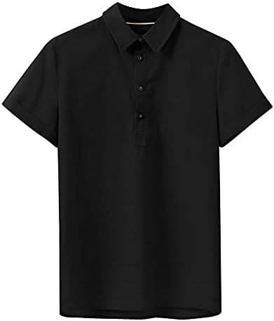 Camisas masculinas rtrde linho de algodão folgado de manga curta sólida camisetas de colarinho viradas de férias