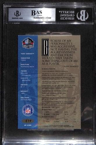 #24 Tony Dorsett - 1998 Ron Mix Hof Platinum Auto Football Cards classificados BGS AUTO - Bolsas de futebol autografadas