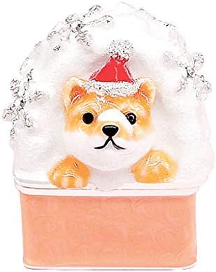 Caixa de jóias NNR Shiba Inu Jewelry Box Mini Dog Tinket Box Crystal Animal estátua Jóia Organizador Caixa Organizador